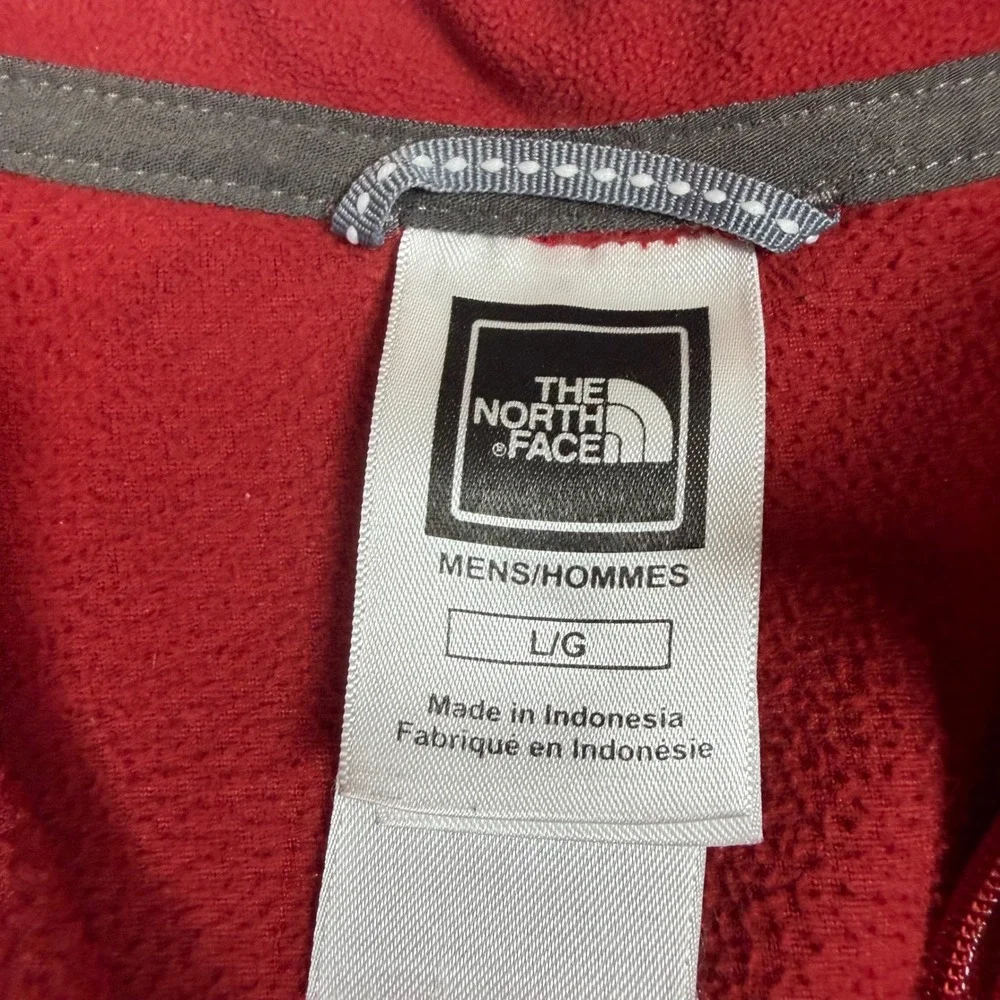The North Face Mens TKA 100 Fleece 1/4 Zip Pullover‎ Red Grey A436 Size Large